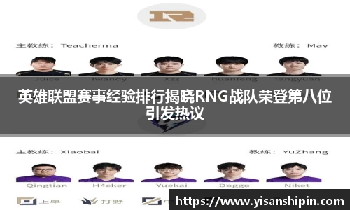 英雄联盟赛事经验排行揭晓RNG战队荣登第八位引发热议